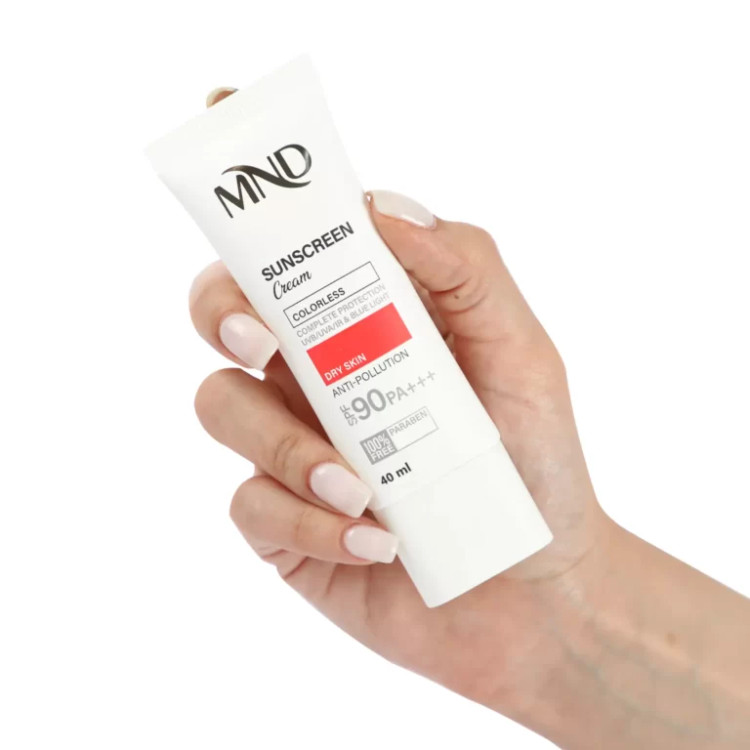 کرم ضد آفتاب با فاکتور حفاظتی 90 (SPF 90) مناسب پوست خشک بی رنگ ام ان دی 40 میلیلیتر