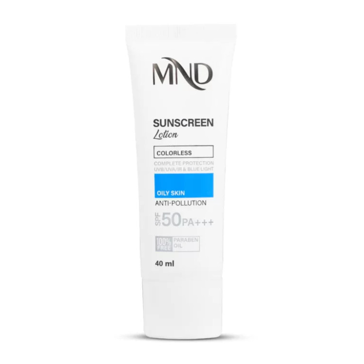لوسیون ضد آفتاب با فاکتور حفاظتی 30 (SPF 30) مناسب پوست چرب ام ان دی 40 میلیلیتر