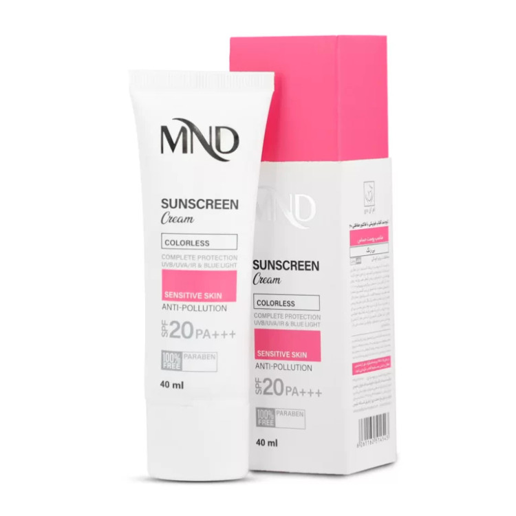 کرم ضد آفتاب فیزیکی با فاکتور حفاظتی 20 (SPF 20) مناسب پوست حساس ام ان دی 40 میلیلیتر