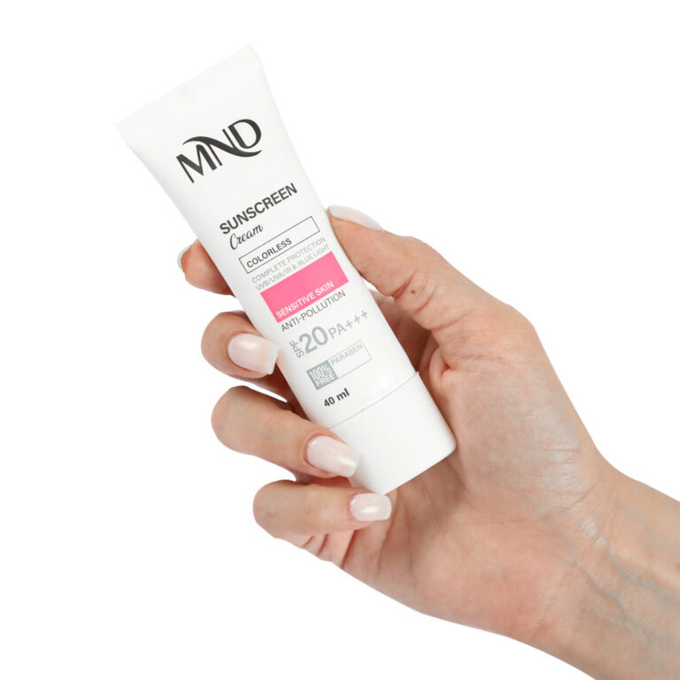 کرم ضد آفتاب فیزیکی با فاکتور حفاظتی 20 (SPF 20) مناسب پوست حساس ام ان دی 40 میلیلیتر