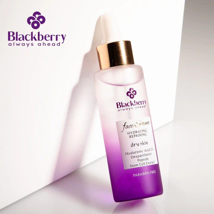 سرم صورت آبرسان و ترمیم کننده حاوی2%هیالورونیک اسید و دکسپانتنول مناسب پوست خشک بلک بری40میلیلیتر
